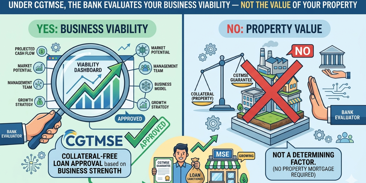 CGTMSE bank evaluation — business viability approved, property value not a factor